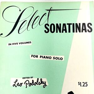 Select Sonatinas for Piano Solo Vol 1 Podolsky Sheet Music Book Classical